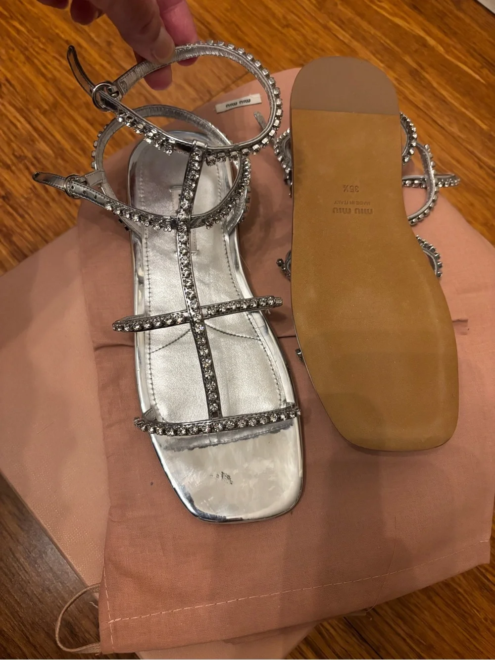 BNIB Miu Miu crystal sandals - Picture 3 of 7